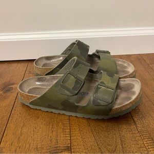 Birkenstock Arizona Desert Soil Camo Green Birko-Flor Soft Footbed Sz 40